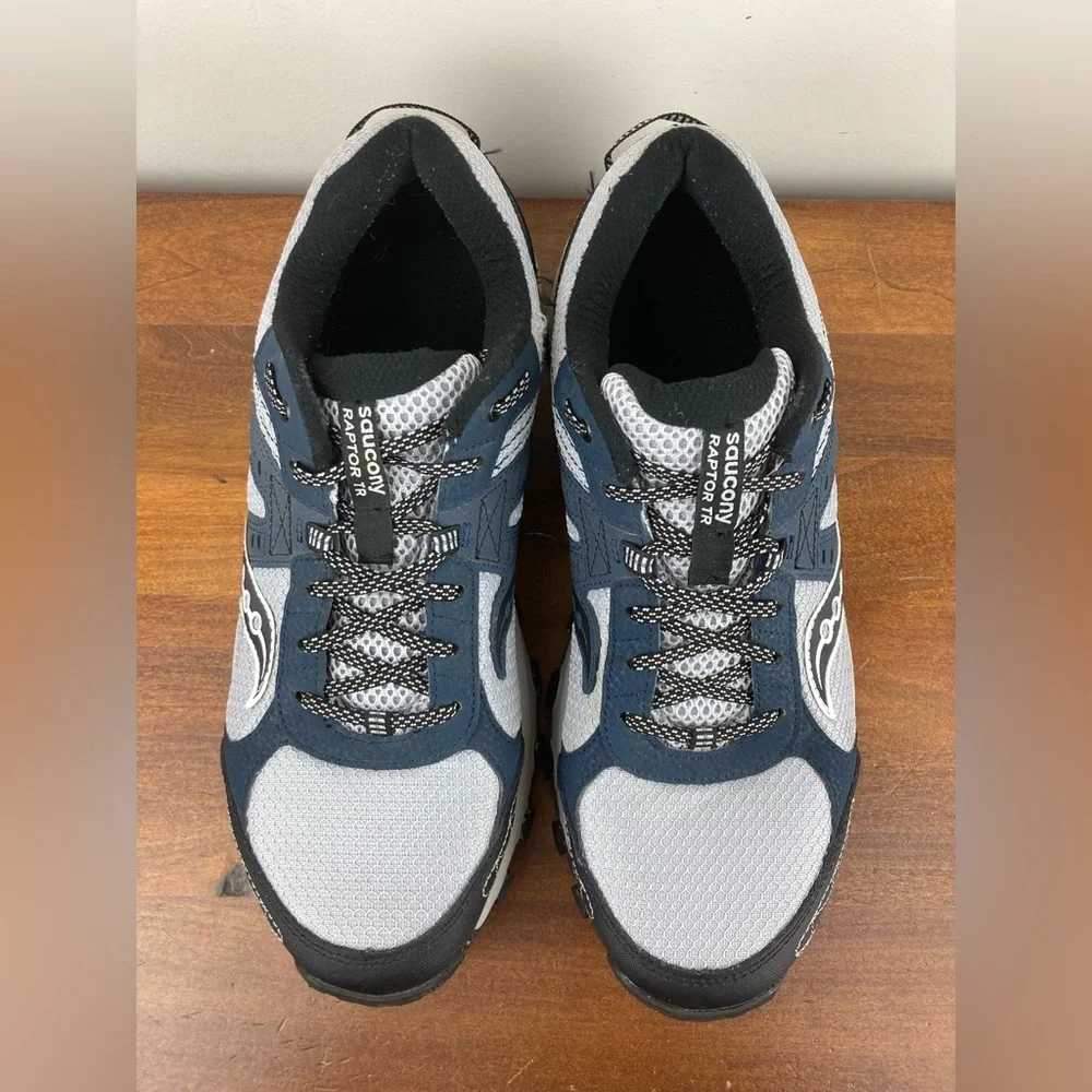 Saucony Grid Raptor TR 2 Running Shoes Gray Navy Blue S25427-5 Men's Size 11.5. - Picture 8 of 11